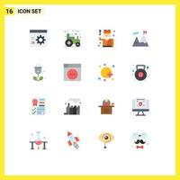 Set of 16 Modern UI Icons Symbols Signs for plug mission tractor business spy Editable Pack of Creative Vector Design Elements