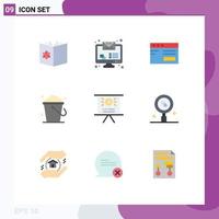 9 Universal Flat Colors Set for Web and Mobile Applications marketing home web floor bucket Editable Vector Design Elements