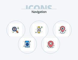 paquete de iconos llenos de línea de navegación 5 diseño de iconos. forma. atrás. navegación. flecha. ubicación vector