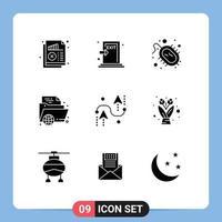 9 Creative Icons Modern Signs and Symbols of folder learning fire e virus Editable Vector Design Elements