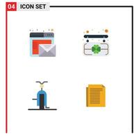 4 iconos creativos signos y símbolos modernos del navegador transporte en línea patrick vehículos elementos de diseño vectorial editables vector