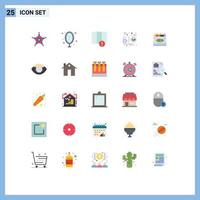 Set of 25 Modern UI Icons Symbols Signs for crayons nature reflection ecology bio Editable Vector Design Elements