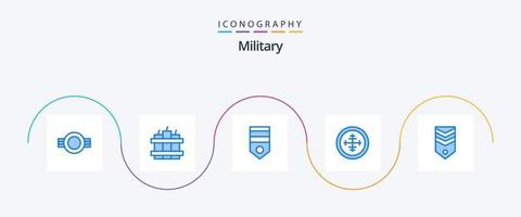 paquete de iconos azul militar 5 que incluye objetivo. militar. ejército. insignia. soldado vector