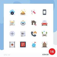 Universal Icon Symbols Group of 16 Modern Flat Colors of android smart phone ramadan phone vaccine Editable Pack of Creative Vector Design Elements