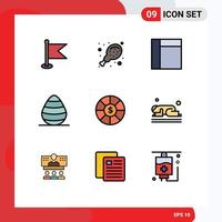 Universal Icon Symbols Group of 9 Modern Filledline Flat Colors of muslim dollar layout currency spring Editable Vector Design Elements