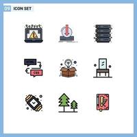 Set of 9 Modern UI Icons Symbols Signs for programming development download develop server Editable Vector Design Elements