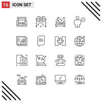 16 Creative Icons Modern Signs and Symbols of human body studio lights avatar love Editable Vector Design Elements