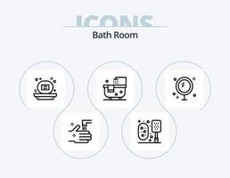 Bath Room Line Icon Pack 5 Icon Design. bath. hole. toilet. drainage. tool vector