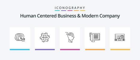 Human Centered Business And Modern Company Line 5 Icon Pack Including man. audio. idea. loud. call. Creative Icons Design vector