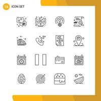 User Interface Pack of 16 Basic Outlines of public search valentine file chart Editable Vector Design Elements