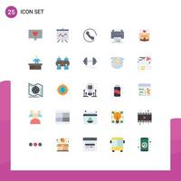 Set of 25 Modern UI Icons Symbols Signs for surprize box phone gift hardware Editable Vector Design Elements