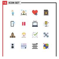 Flat Color Pack of 16 Universal Symbols of mobile knowledge for rent halloween book Editable Pack of Creative Vector Design Elements