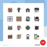 paquete de iconos de vectores de stock de 16 signos y símbolos de línea para promover el lanzamiento de elementos de diseño de vectores creativos editables de casa de datos de química