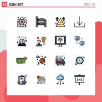 Stock Vector Icon Pack of 16 Line Signs and Symbols for siren alarm mountain download top Editable Creative Vector Design Elements