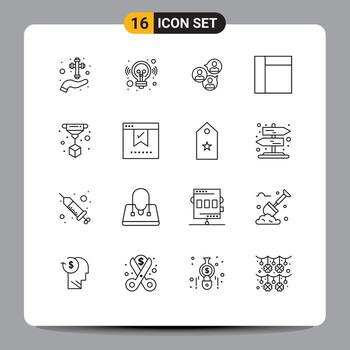 grupo de 16 esquemas modernos establecidos para elementos de diseño de vector editables de grupo de cuadrícula de solución de diseño de impresión