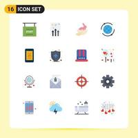 Pack of 16 creative Flat Colors of mail online report marketing nature Editable Pack of Creative Vector Design Elements