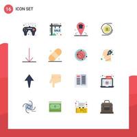 Group of 16 Modern Flat Colors Set for arrow currency business blockchain placeholder Editable Pack of Creative Vector Design Elements