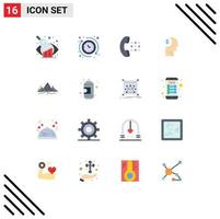 16 Thematic Vector Flat Colors and Editable Symbols of nature profile call employee avatar Editable Pack of Creative Vector Design Elements