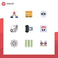 9 Creative Icons Modern Signs and Symbols of pin vision office monitoring conception Editable Vector Design Elements