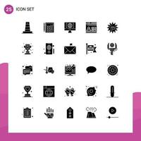 Solid Glyph Pack of 25 Universal Symbols of design user calculator big think internet Editable Vector Design Elements