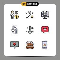 paquete de iconos de vector de stock de 9 signos y símbolos de línea para elementos de diseño de vector editables de sitio web de fábrica de relajación de mano de paquete