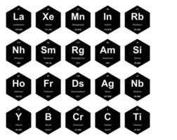 20 Preiodic table of the elements Icon Pack Design vector