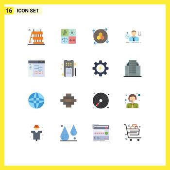 paquete de iconos de vector de stock de 16 signos y símbolos de línea para el proceso triste de tiempo herramienta de modelado de fallas paquete editable de elementos creativos de diseño de vectores