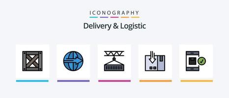 Delivery And Logistic Line Filled 5 Icon Pack Including delivery. barcode. return. service. logistic. Creative Icons Design vector