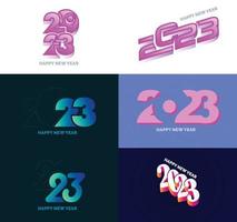 Big Set of 2023 Happy New Year logo text design 2023 number design template vector