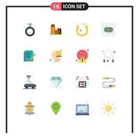 Pictogram Set of 16 Simple Flat Colors of agreement switch office control horseshoe Editable Pack of Creative Vector Design Elements