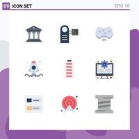 Universal Icon Symbols Group of 9 Modern Flat Colors of launch coding equipment app medical Editable Vector Design Elements