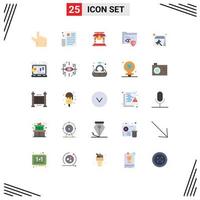 Set of 25 Modern UI Icons Symbols Signs for date appointment bridge surveillance folder Editable Vector Design Elements