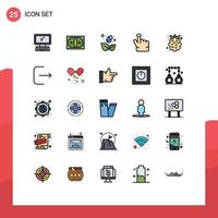 Universal Icon Symbols Group of 25 Modern Filled line Flat Colors of summer touch money gesture leaf Editable Vector Design Elements