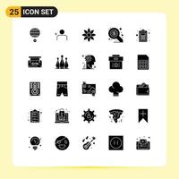 25 Universal Solid Glyphs Set for Web and Mobile Applications document seo amaryllis search nature Editable Vector Design Elements