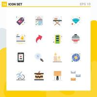 Group of 16 Modern Flat Colors Set for notification alert seo wireless technology Editable Pack of Creative Vector Design Elements