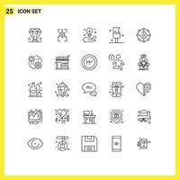 Set of 25 Modern UI Icons Symbols Signs for computing ice cream chart food creative idea Editable Vector Design Elements