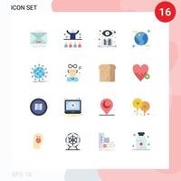 16 Creative Icons Modern Signs and Symbols of network space motivation earth supervised learning Editable Pack of Creative Vector Design Elements