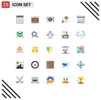 Pack of 25 Modern Flat Colors Signs and Symbols for Web Print Media such as sound component energy rack build Editable Vector Design Elements