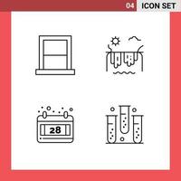 Universal Icon Symbols Group of 4 Modern Filledline Flat Colors of appliances calendar home river thanks day Editable Vector Design Elements