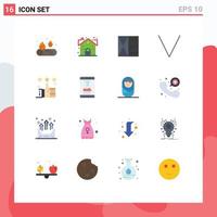 Group of 16 Flat Colors Signs and Symbols for up support fashion like bottom Editable Pack of Creative Vector Design Elements