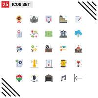 conjunto de 25 iconos modernos de la interfaz de usuario signos de símbolos para elementos de diseño vectorial editables del edificio de oficinas del cuerpo del cubo de caída de color vector