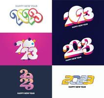 Big Set of 2023 Happy New Year logo text design 2023 number design template vector