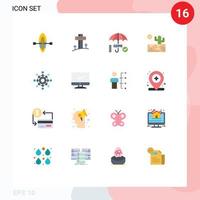 16 Flat Color concept for Websites Mobile and Apps team arrow security network sun Editable Pack of Creative Vector Design Elements