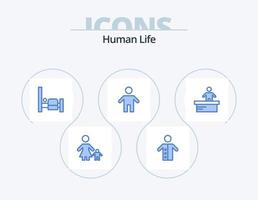 Human Blue Icon Pack 5 Icon Design. cashier. father. preacher. family. people vector