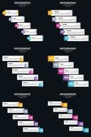 Vector 6 Infographics Pack Presentation slide template 5 Steps cycle diagrams and timelines