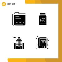 4 Creative Icons Modern Signs and Symbols of archive administration document bottle government Editable Vector Design Elements