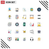 Set of 25 Vector Flat Colors on Grid for download settings presentation gear document Editable Vector Design Elements