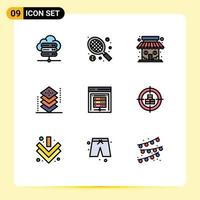 9 Creative Icons Modern Signs and Symbols of data server computer server shop programing development Editable Vector Design Elements