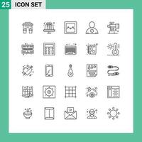 Stock Vector Icon Pack of 25 Line Signs and Symbols for astronomy complete dessert check chart Editable Vector Design Elements