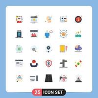 25 Thematic Vector Flat Colors and Editable Symbols of info web notification development perfection Editable Vector Design Elements